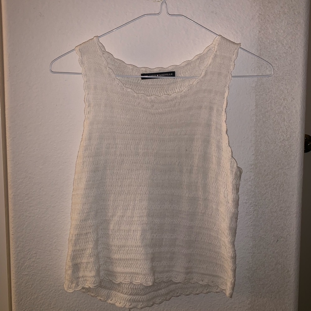 Brandy Melville Cream Knit Cropped Tank